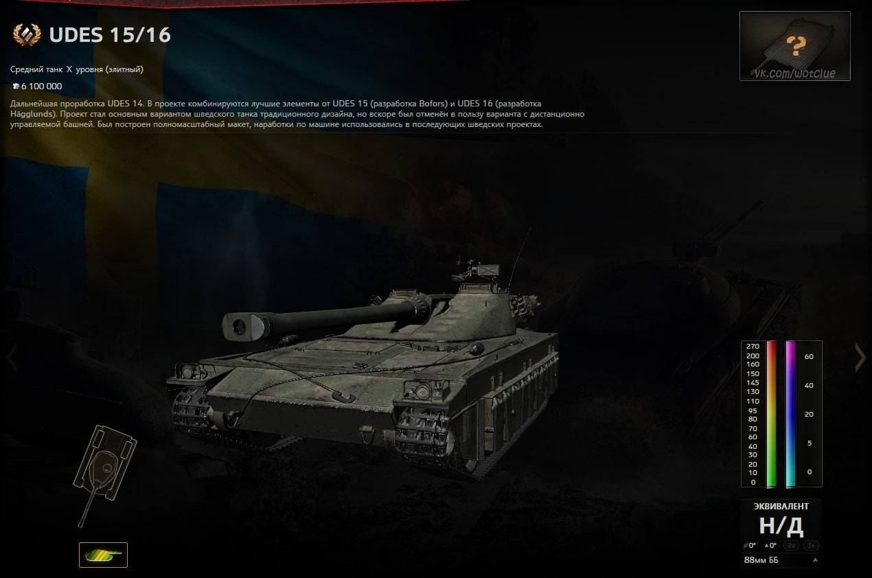 UDES 15/16 - обзор на новый шведский средний танк 10 уровня 